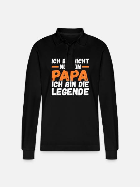 Father Dad - Stanley/Stella Organic Unisex Long-Sleeved Polo Shirt Prepster - black