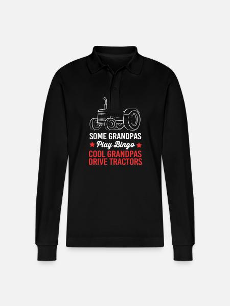 Farmer Farmer Farmer's Wife Farm - Stanley/Stella Organic Unisex Long-Sleeved Polo Shirt Prepster - black