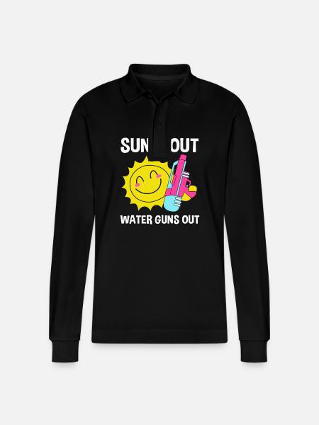 Water pistol - Stanley/Stella Organic Unisex Long-Sleeved Polo Shirt Prepster - black