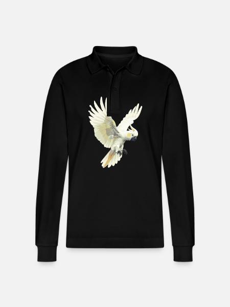Cockatoo Kakadus Kakadu - Stanley/Stella Unisex Bio-Langarm-Poloshirt Prepster - Schwarz