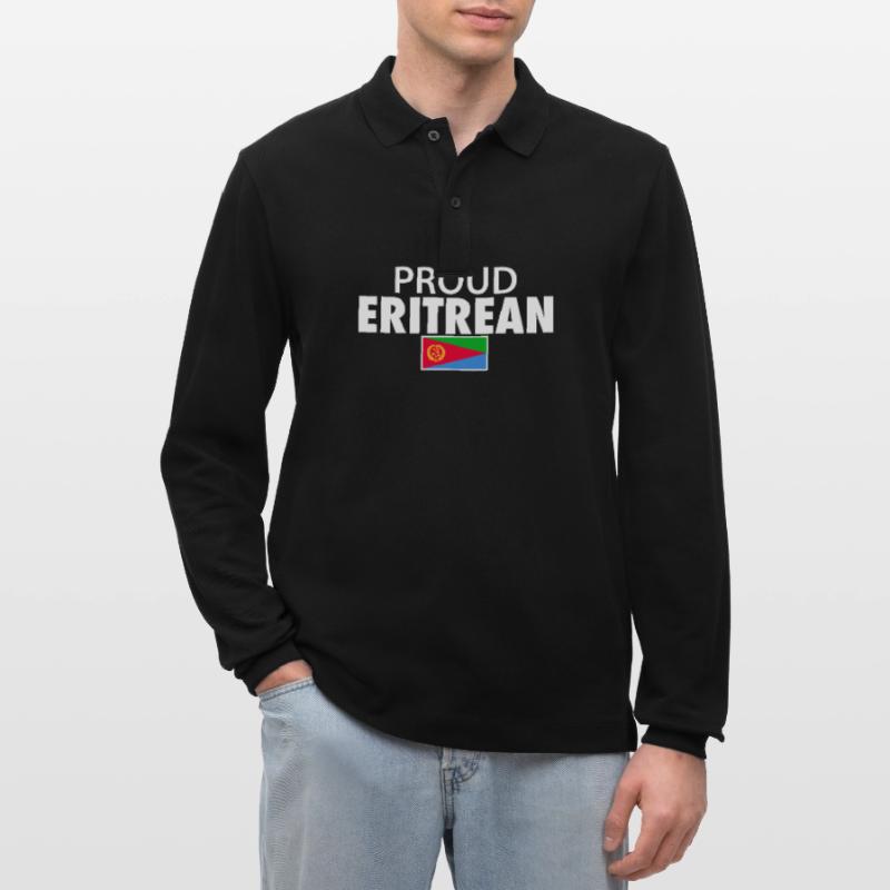 Fier Érythréen Érythrée Drapeau érythréen Érythréen Polo à manches longues bio PREPSTER Stanley/Stella Unisexe
