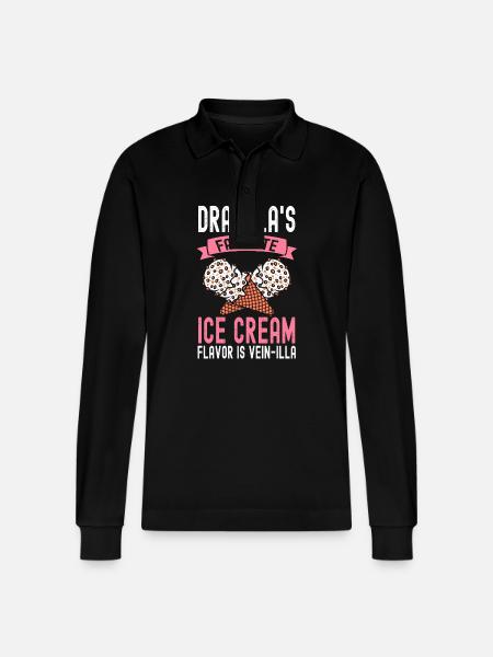 Dracula's Favorite Vein-illa Cream - Stanley/Stella Organic Unisex Long-Sleeved Polo Shirt Prepster - black