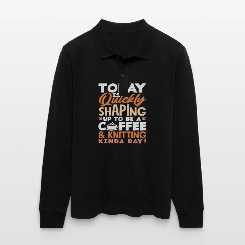 Heute Wird Ein Kaffee Und Stricktag Stanley/Stella Unisex Bio-Langarm-Poloshirt Prepster