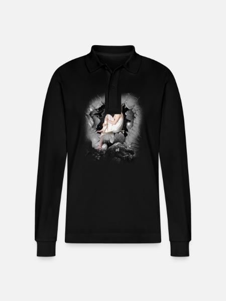 Tytöt Fau Haaveilevat tunteet Tunteet - Stanley/Stella Prepster unisex pitkähihainen luomupikeepaita - musta