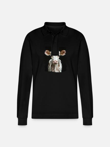 Kühe Kuh - Stanley/Stella Unisex Bio-Langarm-Poloshirt Prepster - Schwarz