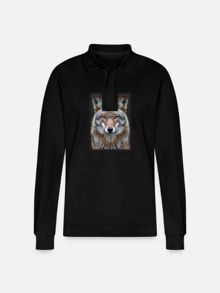 Coyotes Coyote - Stanley/Stella Organic Unisex Long-Sleeved Polo Shirt Prepster - black