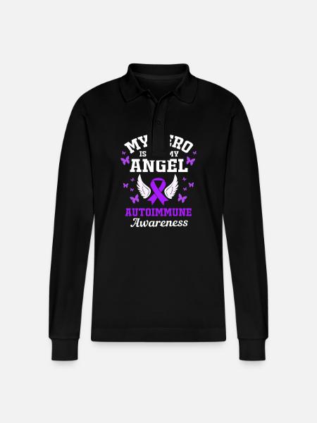 Autoimmune disease - Stanley/Stella Organic Unisex Long-Sleeved Polo Shirt Prepster - black