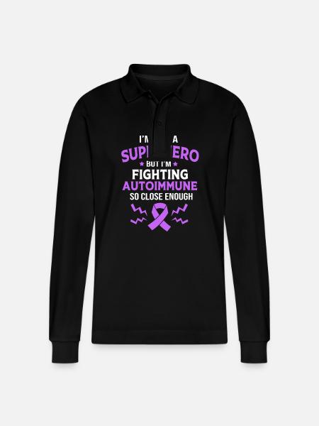 Autoimmune disease - Stanley/Stella Organic Unisex Long-Sleeved Polo Shirt Prepster - black