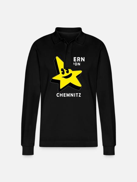 STAR OF CHEMNITZ - Stanley/Stella Organic Unisex Long-Sleeved Polo Shirt Prepster - black