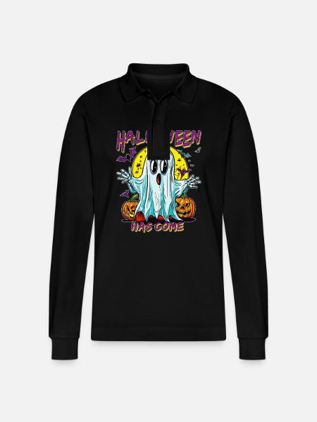 HALLOWEEN HAS COME - Stanley/Stella Organic Unisex Long-Sleeved Polo Shirt Prepster - black