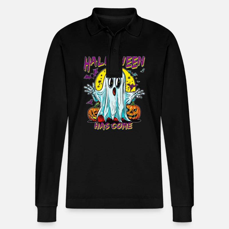 HALLOWEEN HAS COME - Stanley/Stella Unisex Bio-Langarm-Poloshirt Prepster - Schwarz