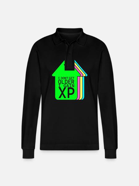 Gamer - Stanley/Stella Organic Unisex Long-Sleeved Polo Shirt Prepster - black