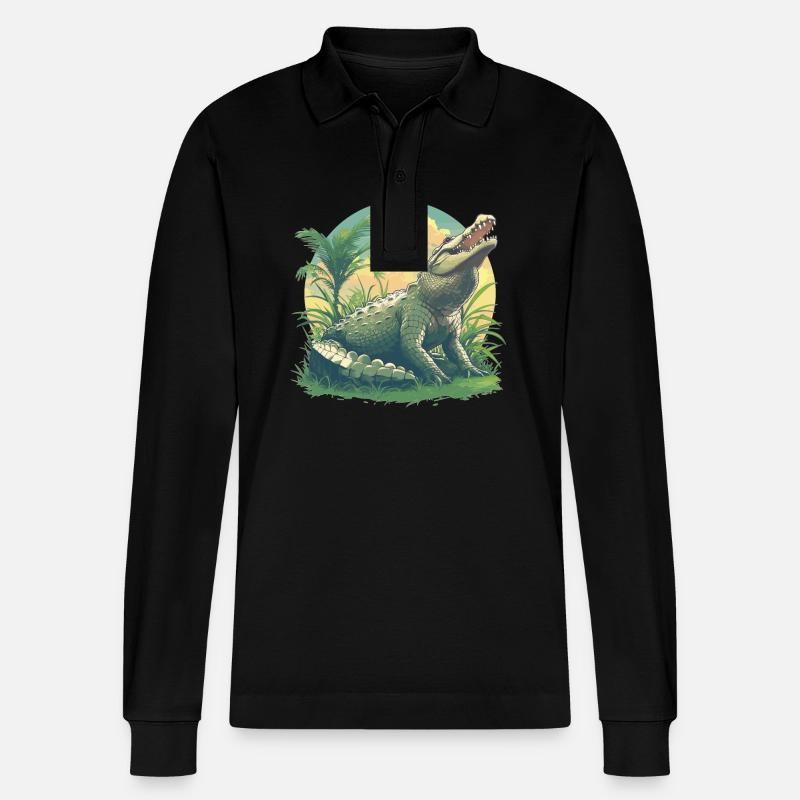 Crocodiles Crocodile - Polo à manches longues bio PREPSTER Stanley/Stella Unisexe - noir