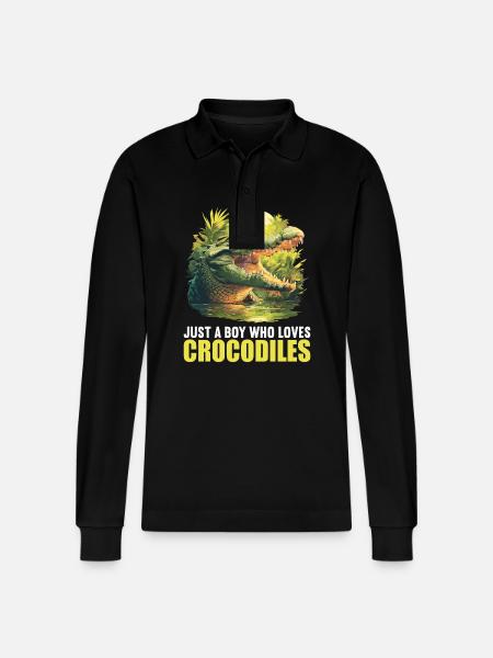 Krokodile Krokodil - Stanley/Stella Unisex Bio-Langarm-Poloshirt Prepster - Schwarz