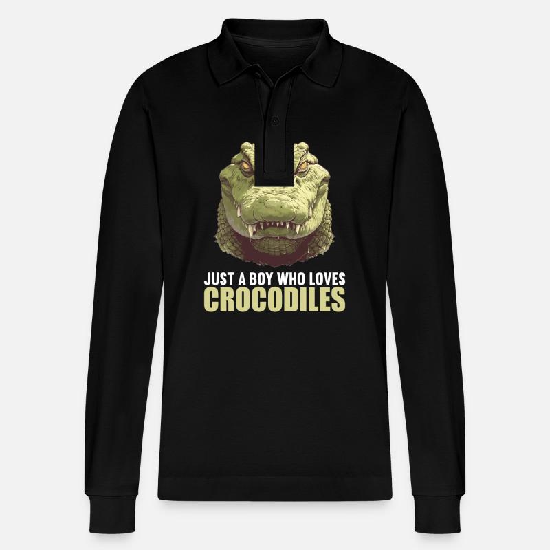Krokodile Krokodil - Stanley/Stella Unisex Bio-Langarm-Poloshirt Prepster - Schwarz