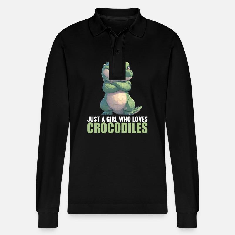 Krokodile Krokodil - Stanley/Stella Unisex Bio-Langarm-Poloshirt Prepster - Schwarz