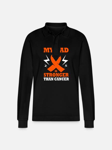 Leukemia Awareness - Stanley/Stella Organic Unisex Long-Sleeved Polo Shirt Prepster - black