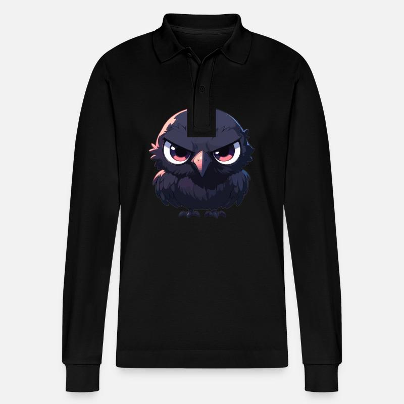 Krähen Krähe - Stanley/Stella Unisex Bio-Langarm-Poloshirt Prepster - Schwarz