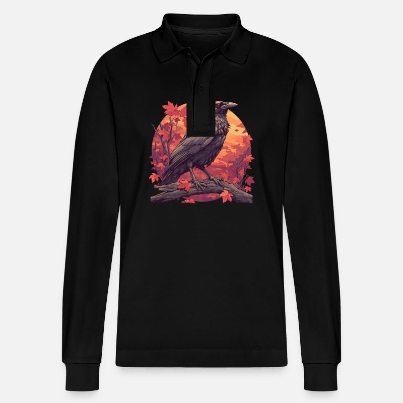 Krähen Krähe - Stanley/Stella Unisex Bio-Langarm-Poloshirt Prepster - Schwarz