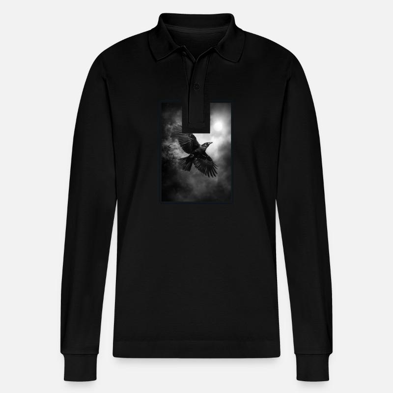 Krähen Krähe - Stanley/Stella Unisex Bio-Langarm-Poloshirt Prepster - Schwarz