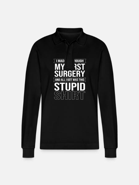 Knee Surgery - Stanley/Stella Organic Unisex Long-Sleeved Polo Shirt Prepster - black