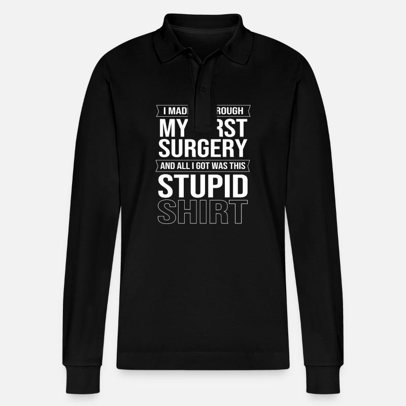 Knie Operation - Stanley/Stella Unisex Bio-Langarm-Poloshirt Prepster - Schwarz