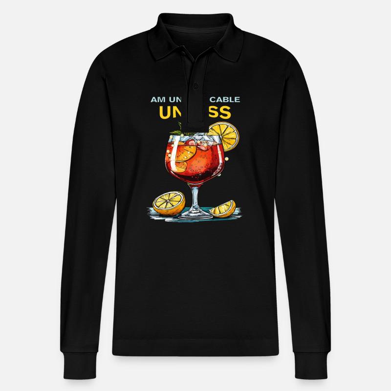 GETRÄNK AM UNSEDUCABLE UNLESS - Stanley/Stella Unisex Bio-Langarm-Poloshirt Prepster - Schwarz