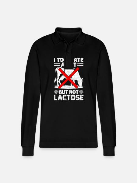 Lactose intolerance Lactose intolerant - Stanley/Stella Organic Unisex Long-Sleeved Polo Shirt Prepster - black