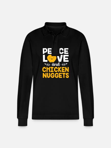 Chicken Nuggets - Stanley/Stella Unisex Bio-Langarm-Poloshirt Prepster - Schwarz