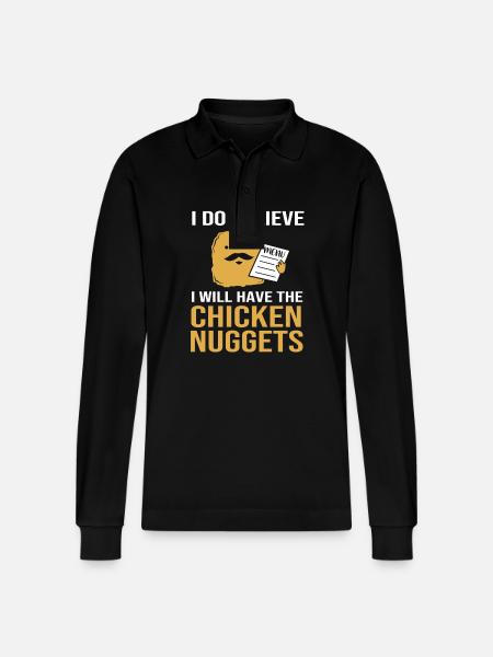 chicken nuggets - Stanley/Stella Organic Unisex Long-Sleeved Polo Shirt Prepster - black
