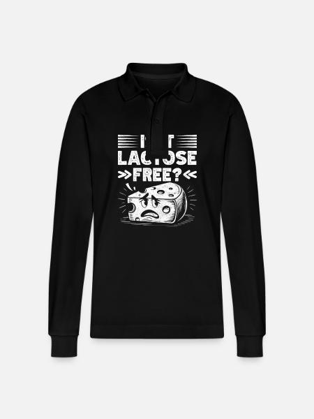 Lactose intolerance Lactose intolerant - Stanley/Stella Organic Unisex Long-Sleeved Polo Shirt Prepster - black