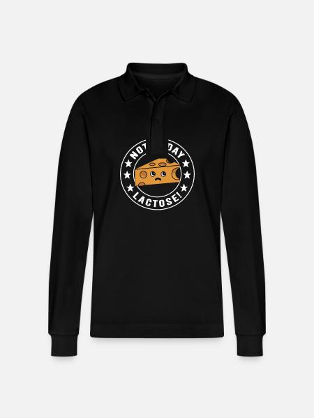 Lactose intolerance Lactose intolerant - Stanley/Stella Organic Unisex Long-Sleeved Polo Shirt Prepster - black