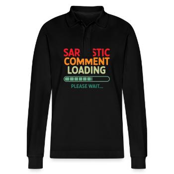 Chargement des commentaires sarcastiques s’il vous plaît attendez Programmeur - Polo à manches longues bio PREPSTER Stanley/Stella Unisexe - noir - Devant - Anna (173cm) & Nico (186cm)