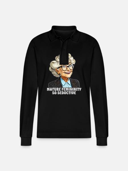 MATURE FEMININITY, SO SEDUCTIVE - Stanley/Stella Organic Unisex Long-Sleeved Polo Shirt Prepster - black