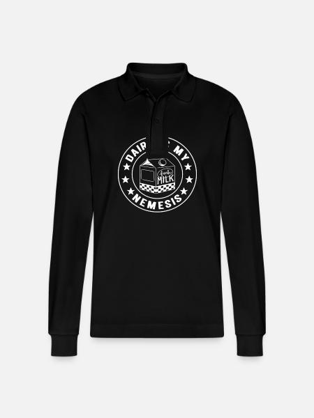 Lactose intolerance Lactose intolerant - Stanley/Stella Organic Unisex Long-Sleeved Polo Shirt Prepster - black
