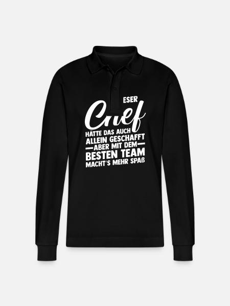 Teamleiter Chef Abschied - Stanley/Stella Unisex Bio-Langarm-Poloshirt Prepster - Schwarz