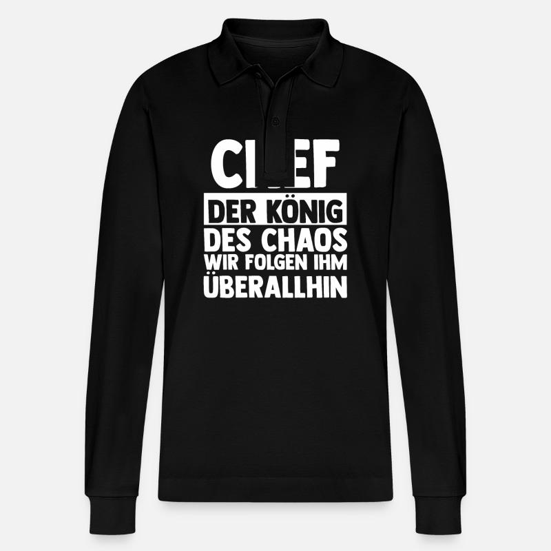 Teamleiter Chef Abschied - Stanley/Stella Unisex Bio-Langarm-Poloshirt Prepster - Schwarz