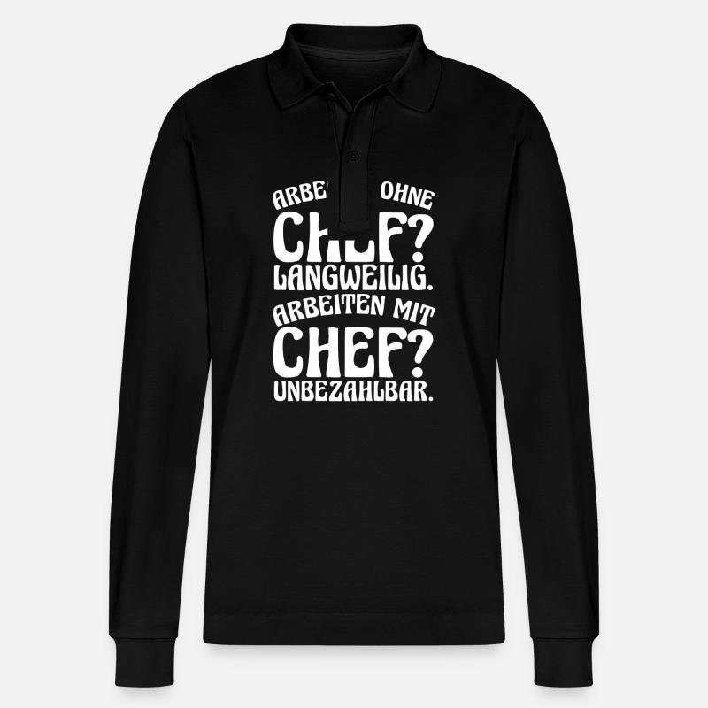 Teamleiter Chef Abschied - Stanley/Stella Unisex Bio-Langarm-Poloshirt Prepster - Schwarz