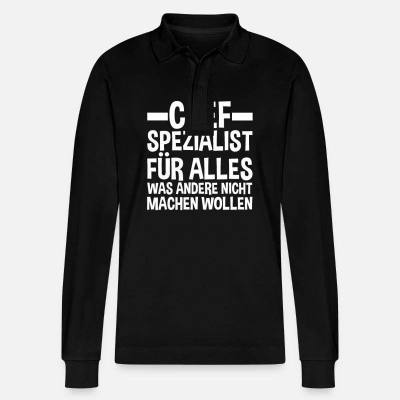 Teamleiter Chef Abschied - Stanley/Stella Unisex Bio-Langarm-Poloshirt Prepster - Schwarz