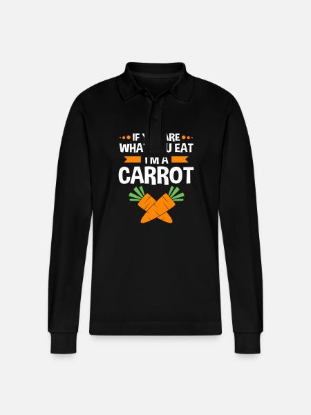 Carrot Vegetables - Stanley/Stella Organic Unisex Long-Sleeved Polo Shirt Prepster - black