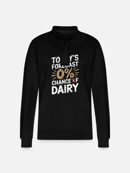 Lactose intolerance Lactose intolerant - Stanley/Stella Organic Unisex Long-Sleeved Polo Shirt Prepster - black