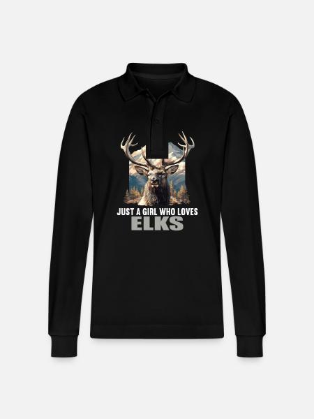 Moose Moose - Stanley/Stella Organic Unisex Long-Sleeved Polo Shirt Prepster - black