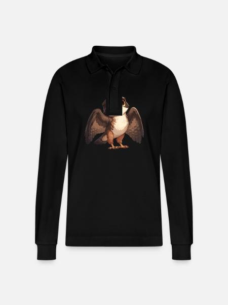 Falcon Falcon - Stanley/Stella Organic Unisex Long-Sleeved Polo Shirt Prepster - black