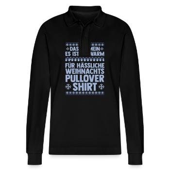 Weihnachtsmann Weihnachten Hässliche Weihnachten - Stanley/Stella Unisex Bio-Langarm-Poloshirt Prepster - Schwarz - Vorne - Anna (173cm) & Nico (186cm)