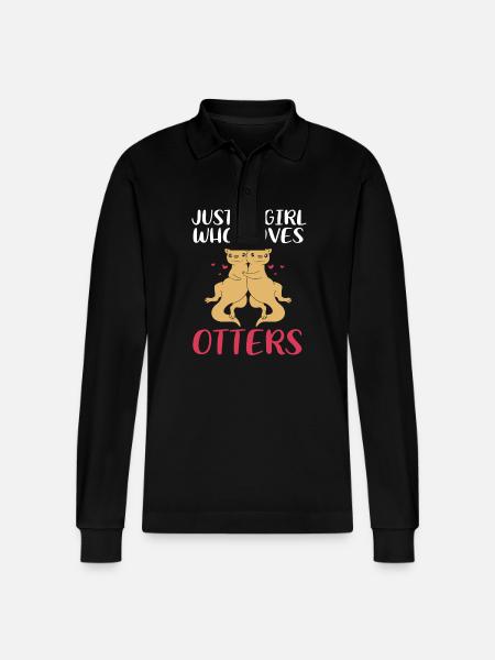 Otter - Stanley/Stella Organic Unisex Long-Sleeved Polo Shirt Prepster - black