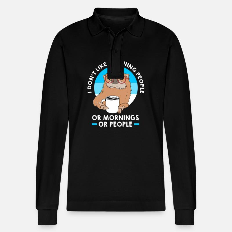Otter - Stanley/Stella Unisex Bio-Langarm-Poloshirt Prepster - Schwarz