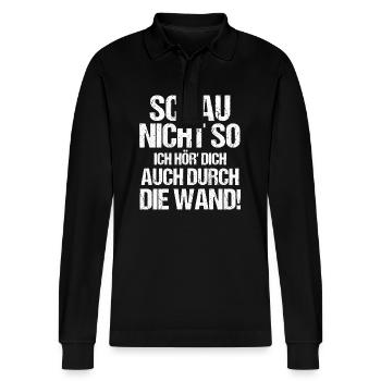 Quartier Meilleur voisin - Polo à manches longues bio PREPSTER Stanley/Stella Unisexe - noir - Devant - Anna (173cm) & Nico (186cm)