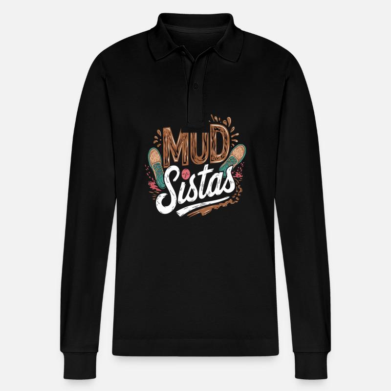 Mud Sistas 4 - Stanley/Stella Unisex Bio-Langarm-Poloshirt Prepster - Schwarz