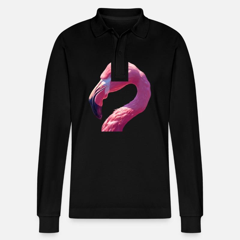 Flamingos Flamingo - Stanley/Stella Unisex Bio-Langarm-Poloshirt Prepster - Schwarz