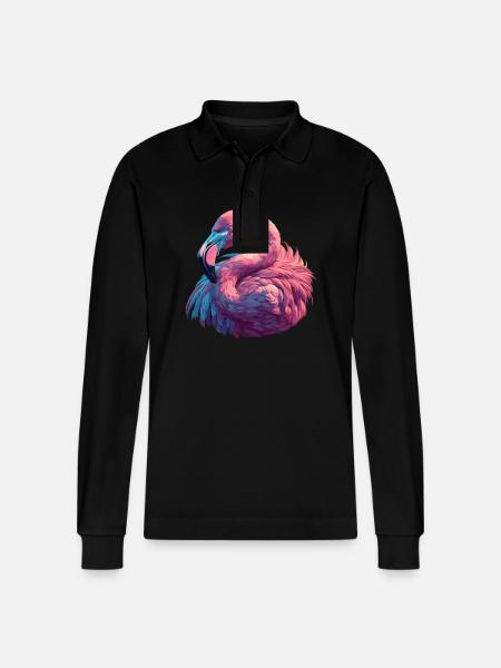 Flamingos Flamingo - Stanley/Stella Organic Unisex Long-Sleeved Polo Shirt Prepster - black